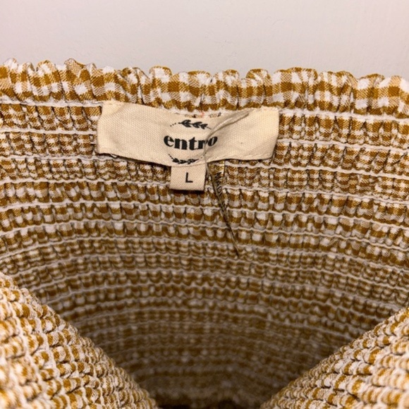 entro spaghetti strap,‎ ruched, button front, hidden pockets sundress - sz LG - Picture 3 of 12